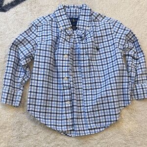 Polo Ralph Lauren Blue and White Plaid Kids Shirt